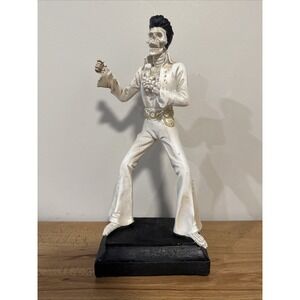 Elvis Presley Singing Skeleton Figurine Halloween Day of the  Dead 12" Resin